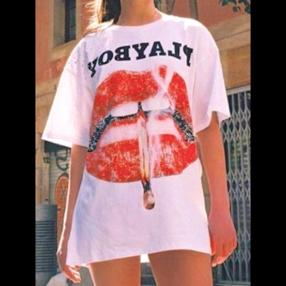 PLAYBOY Magazine Cover The Smoky Lips Portrait Oversized T-Shirt 1 LEFT - Picture 3 of 6